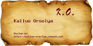 Kallus Orsolya névjegykártya