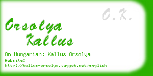 orsolya kallus business card
